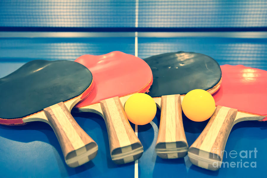 Vintage Ping-pong Bats Table Tennis Paddles Rackets Photograph by Beverly Claire Kaiya