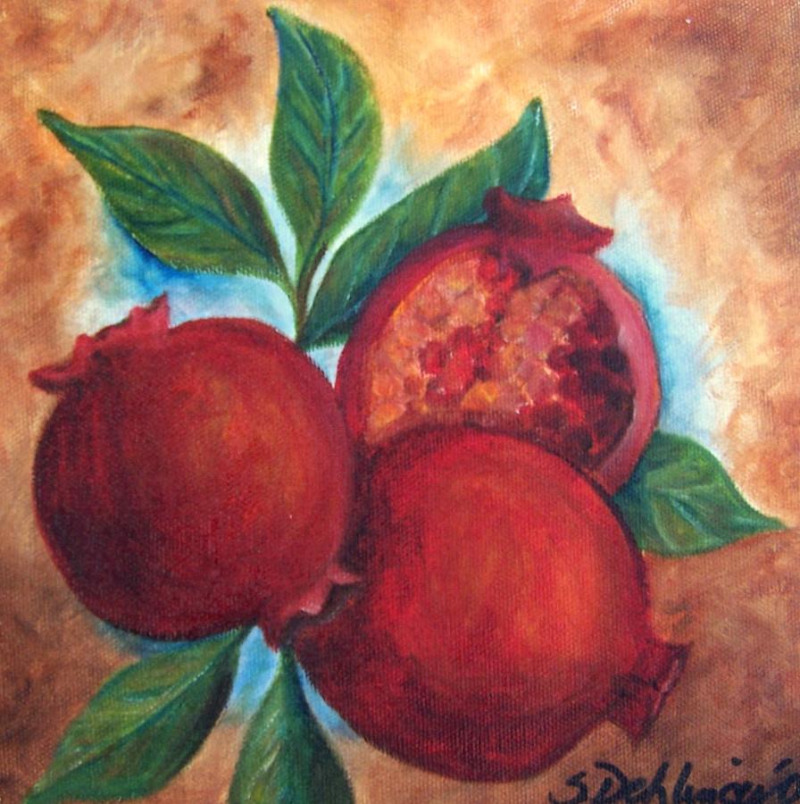 Vintage Pomegranates SOLD Painting by Susan Dehlinger