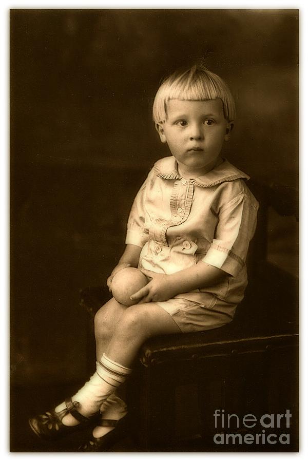 Vintage Photograph - Vintage Portrait of a Boy by Inspired Nature Photography Fine Art Photography