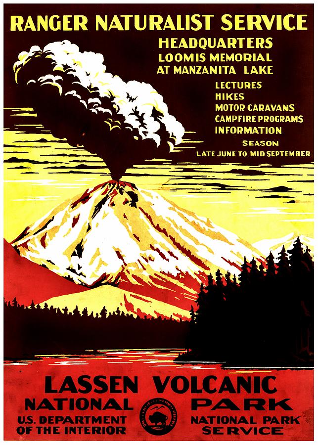 Vintage Poster - Lassen Volcanic National Park Photograph by Benjamin Yeager