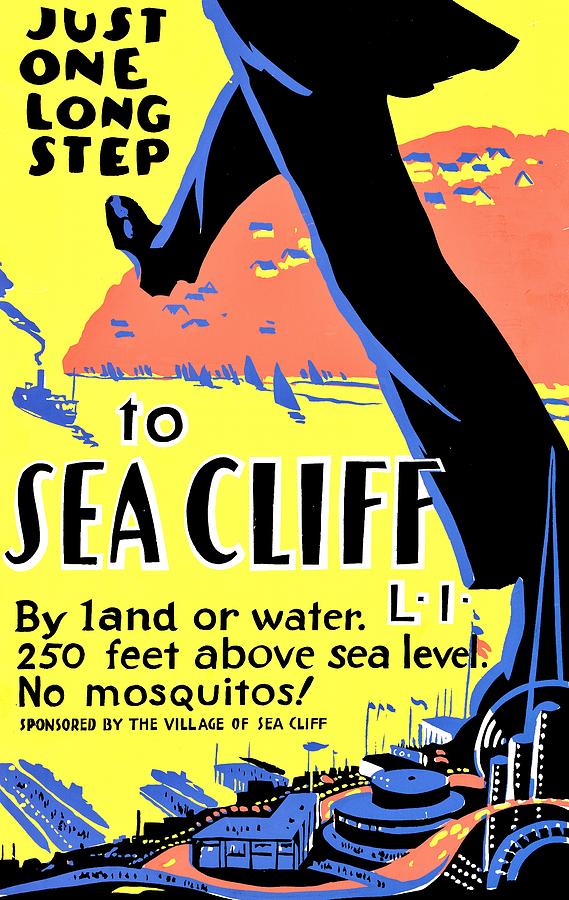 Vintage Poster - One Step to Sea Cliff Photograph by Benjamin Yeager