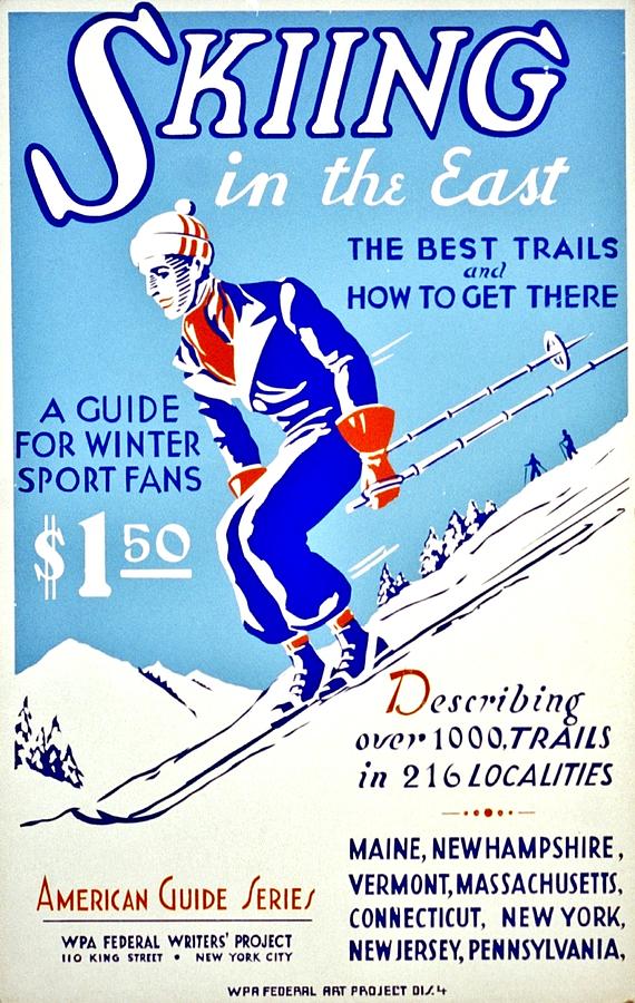 Vintage Photograph - Vintage Poster - Sports - Skiing by Benjamin Yeager