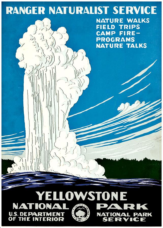 Vintage Poster - Yellowstone National Park Photograph by Benjamin Yeager