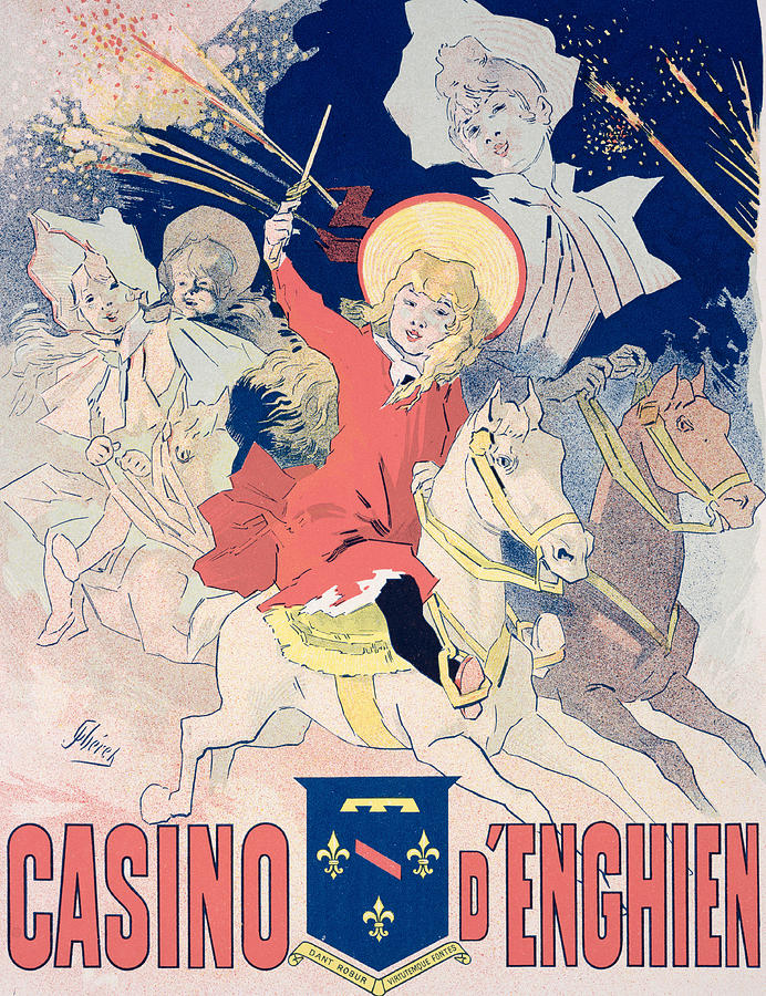 Vintage Drawing - Vintage Poster  Casino dEnghien by Jules Cheret