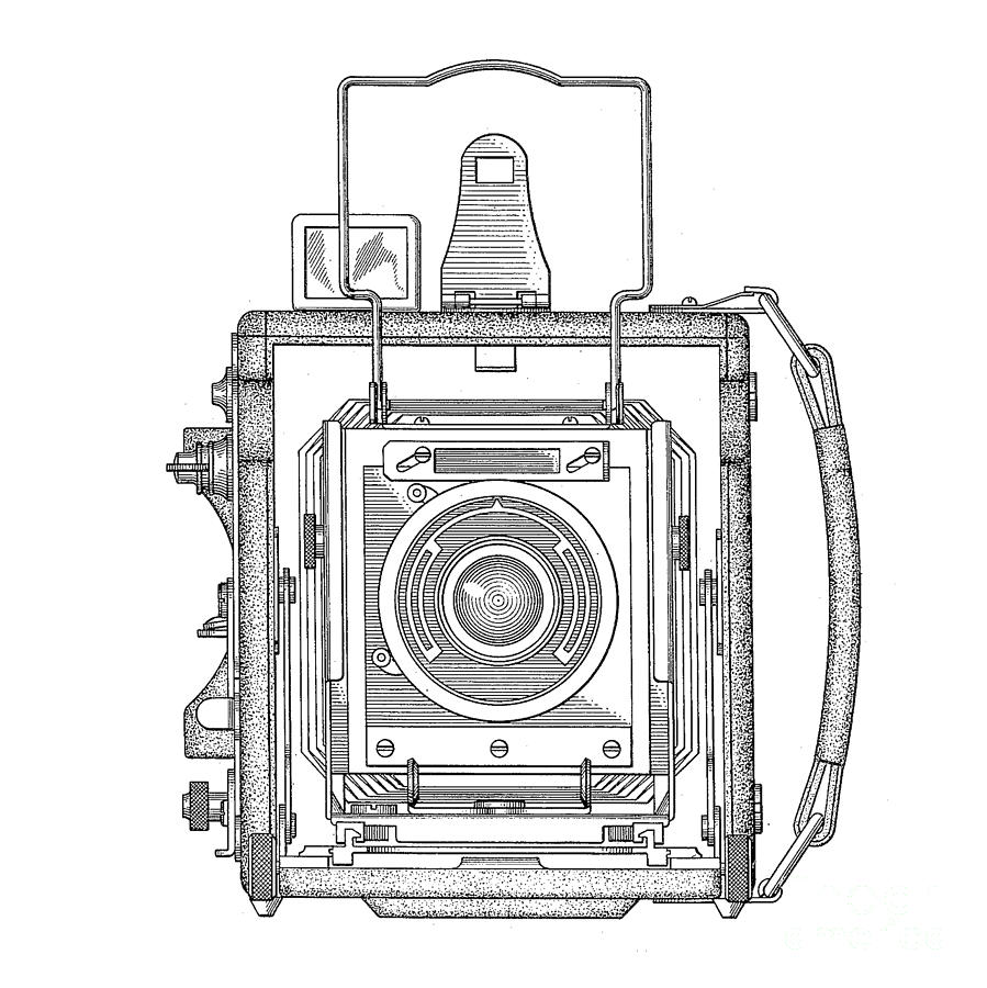 Vintage Press Camera Patent Drawing Digital Art by Edward Fielding