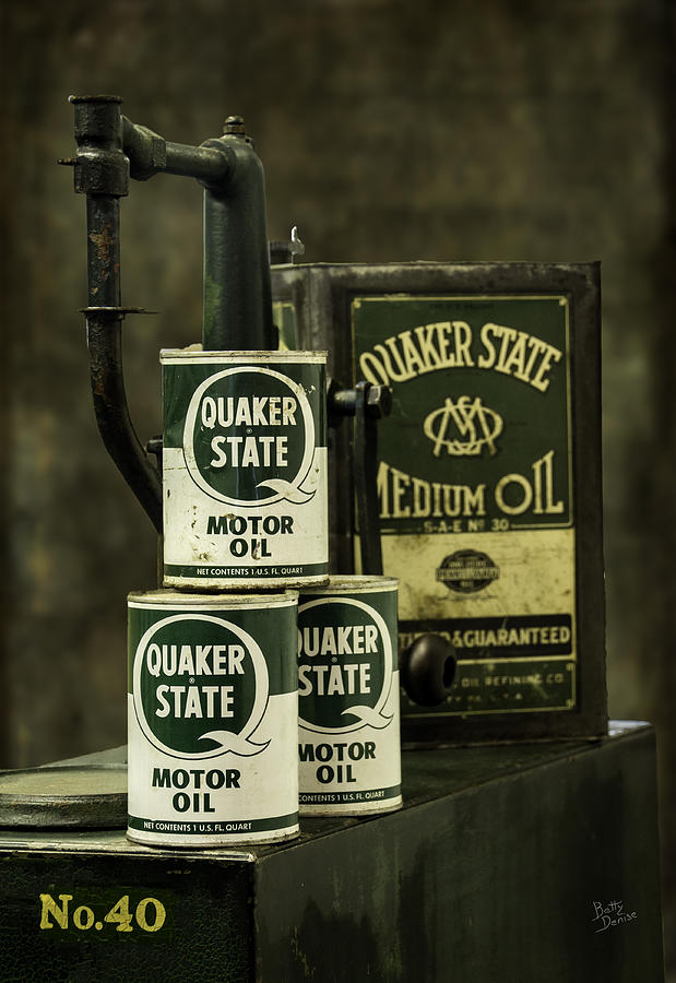 Vintage Photograph - Vintage Quaker State Motor Oil by Betty Denise