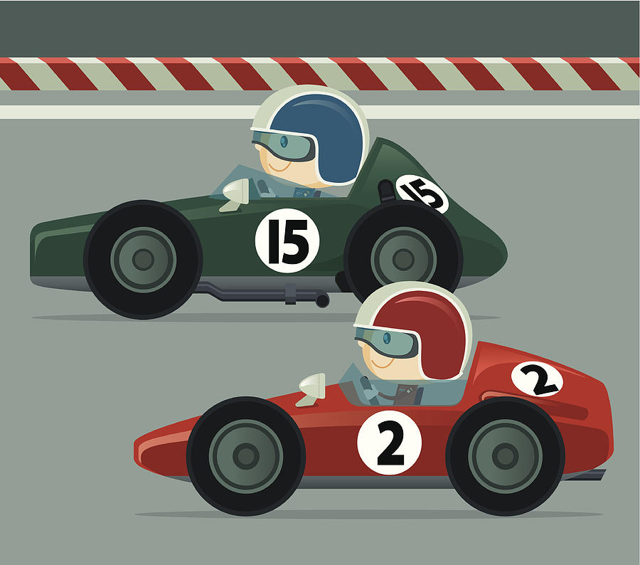 Vintage Race Car Drawing by Sorbetto