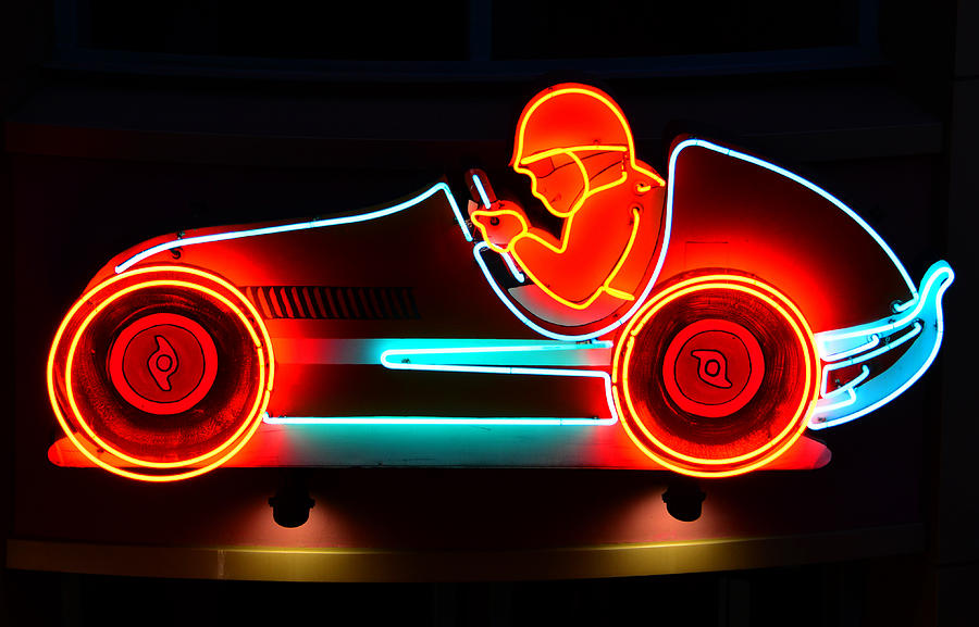 Vintage Racing Neon Photograph by David Lee Thompson