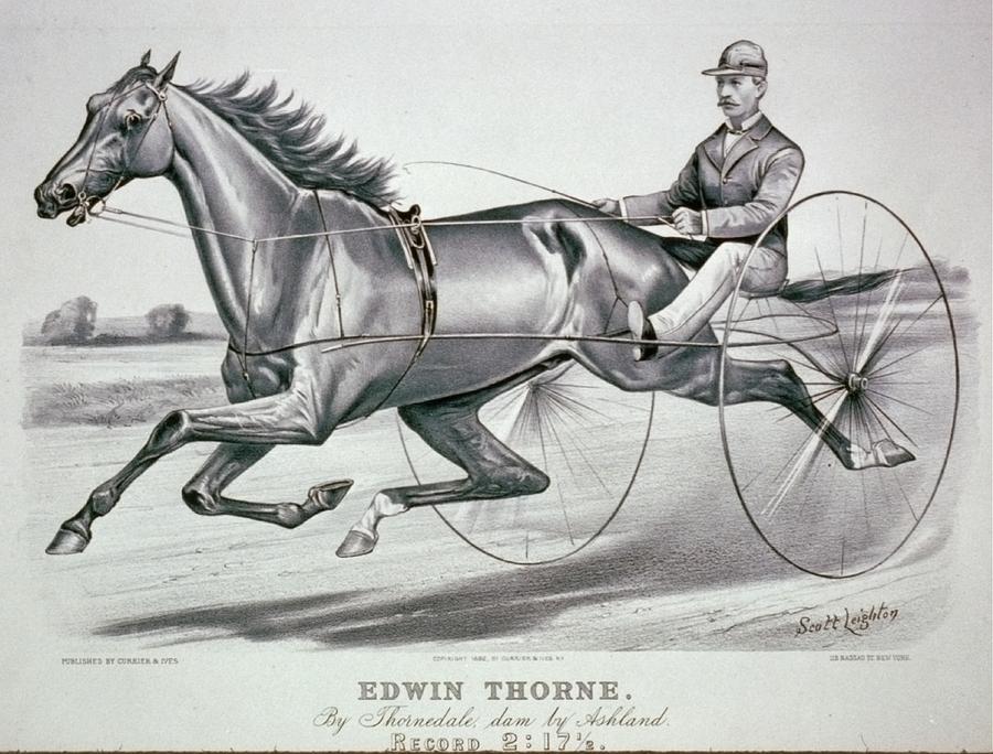 Vintage Racing Poster of Edwin Thorne Sepia Photograph by Lesa Fine