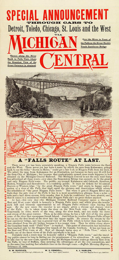 Vintage Railroad Ad 1884 Photograph by Andrew Fare