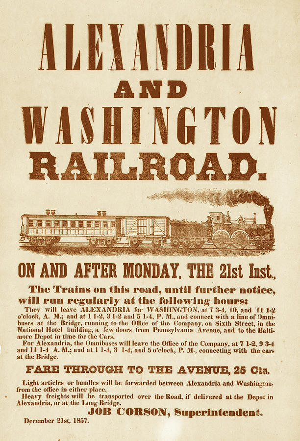 Vintage Train Ad 1857 Photograph by Andrew Fare