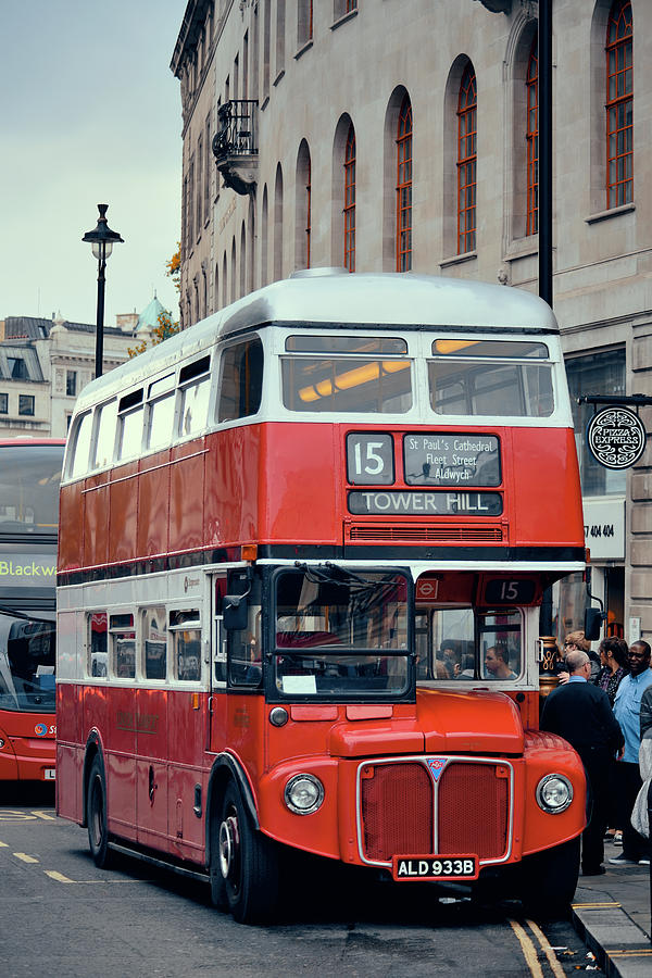 Vintage red bus Photograph by Songquan Deng