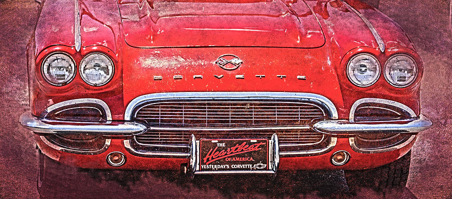 Vintage Red Corvette Photograph by Judy Hall-Folde