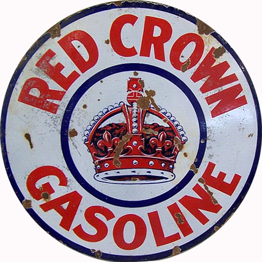 Red Crown Gasoline Checker Board metal sign  400mm x 305mm de 