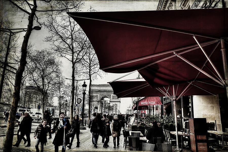 Vintage Red Umbrellas Paris Photograph by Evie Carrier