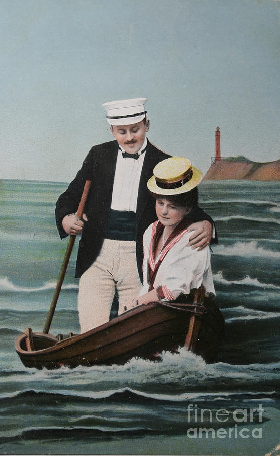 Vintage romance in rowing boat Photograph by Patricia Hofmeester