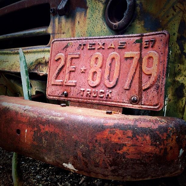 Dallas Photograph - #vintage #rust #1957 #licenseplate At by Orlando Diaz