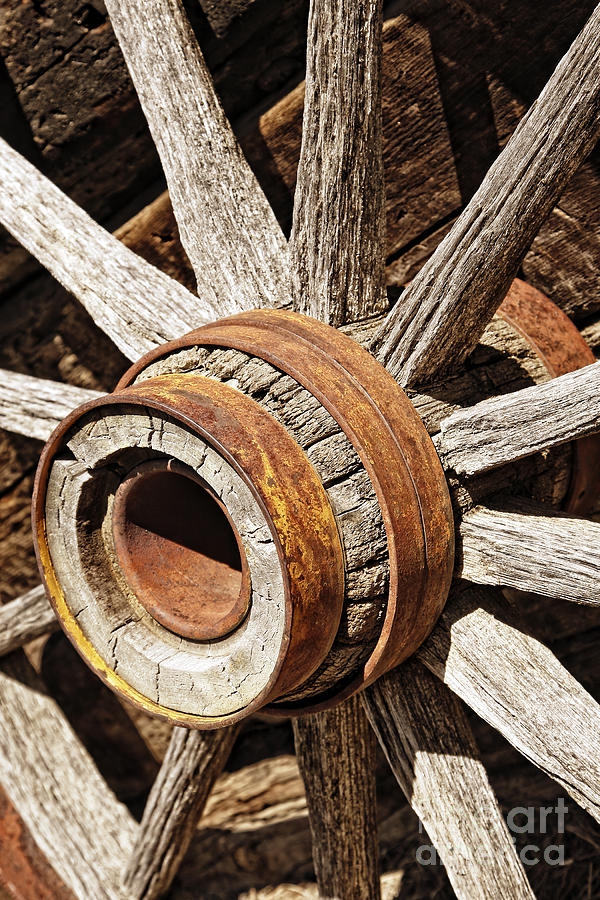 Vintage Rustic Wagon Wheel 2 Photograph by Lincoln Rogers