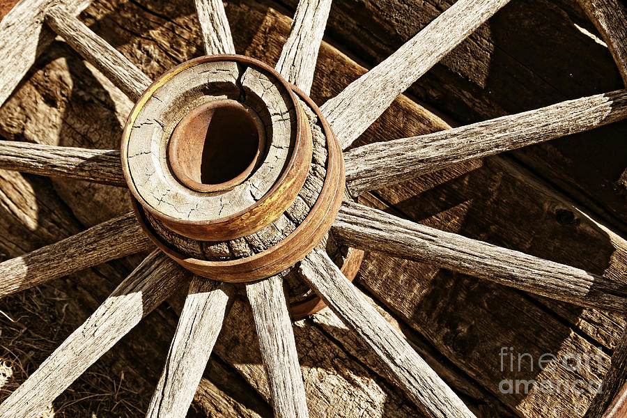 Vintage Rustic Wagon Wheel 3 Photograph by Lincoln Rogers