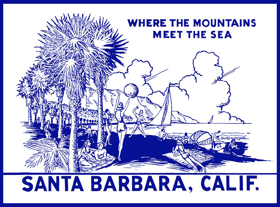 Vintage Santa Barbara Painting by Historic Image
