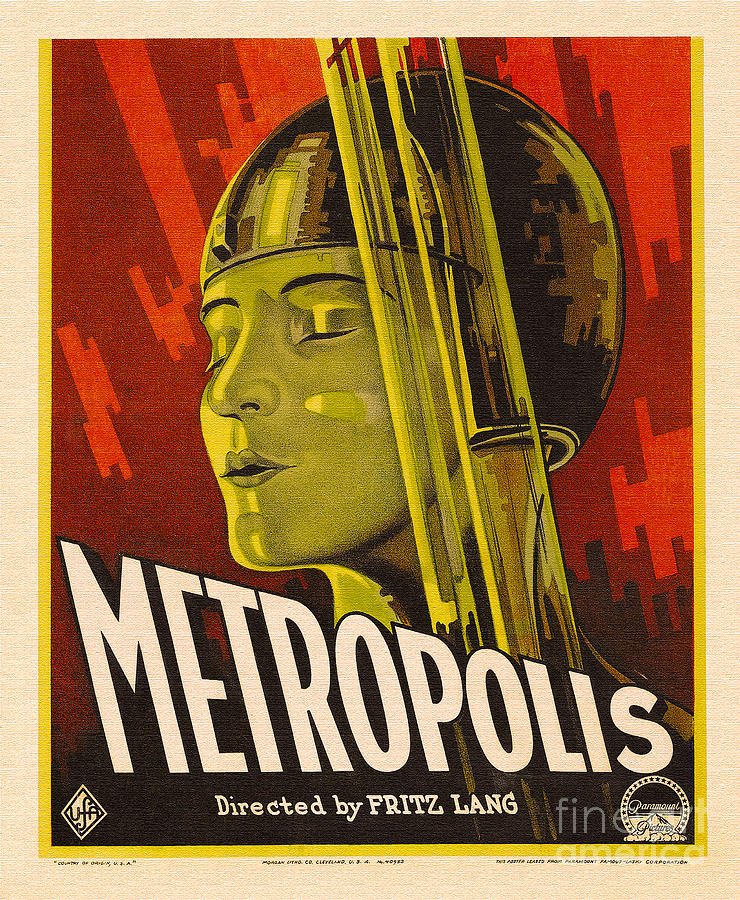 vintage sc-fi  Metropolis movie poster Painting by Vintage Collectables