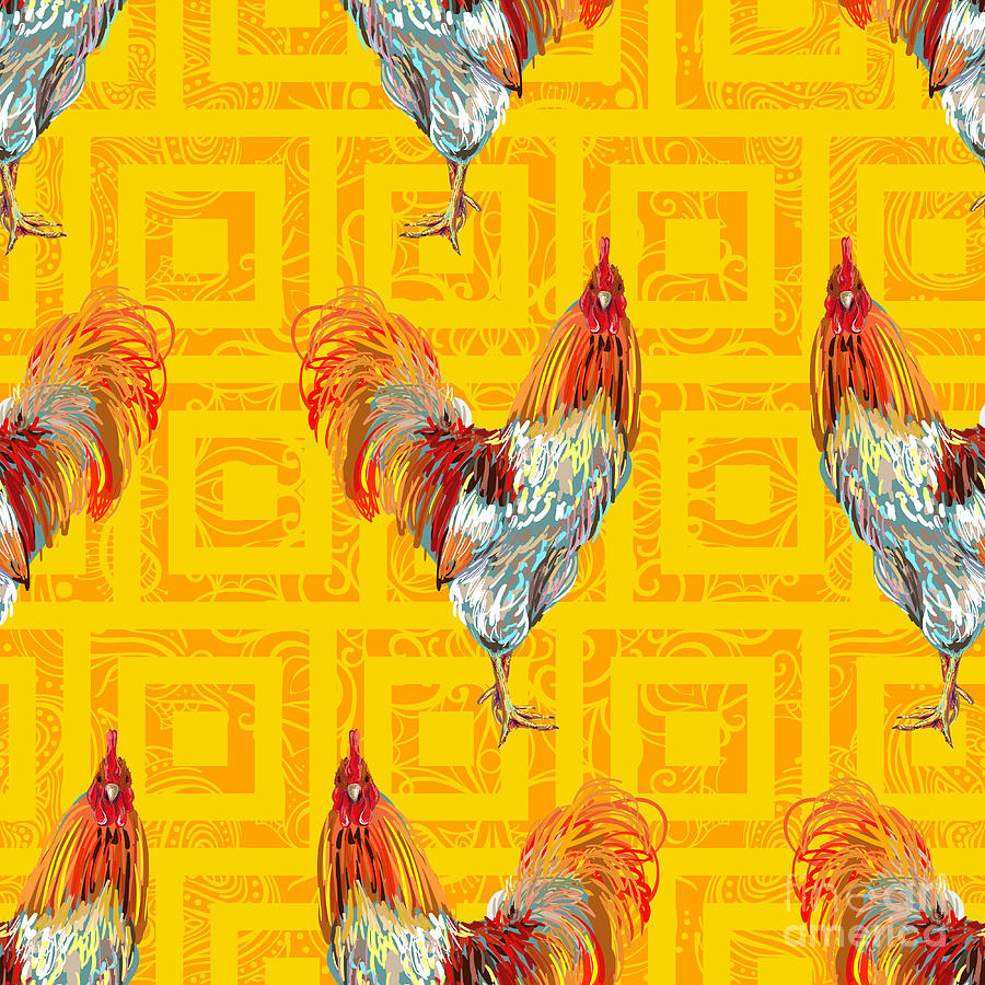 Vintage Seamless Pattern With Farm Digital Art by Artskvortsova Vintage Seamless Pattern With Farm Digital Art by Artskvortsova