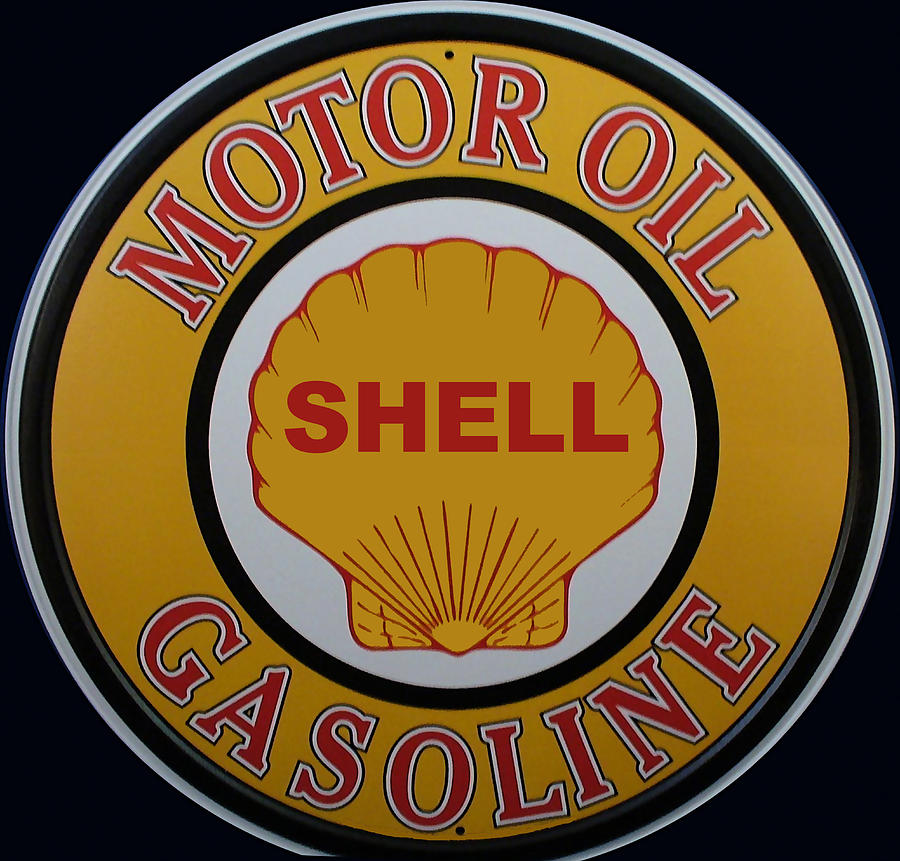 Vintage Shell Motor Oil Gasoline Metal Sign Digital Art by Marvin Blaine