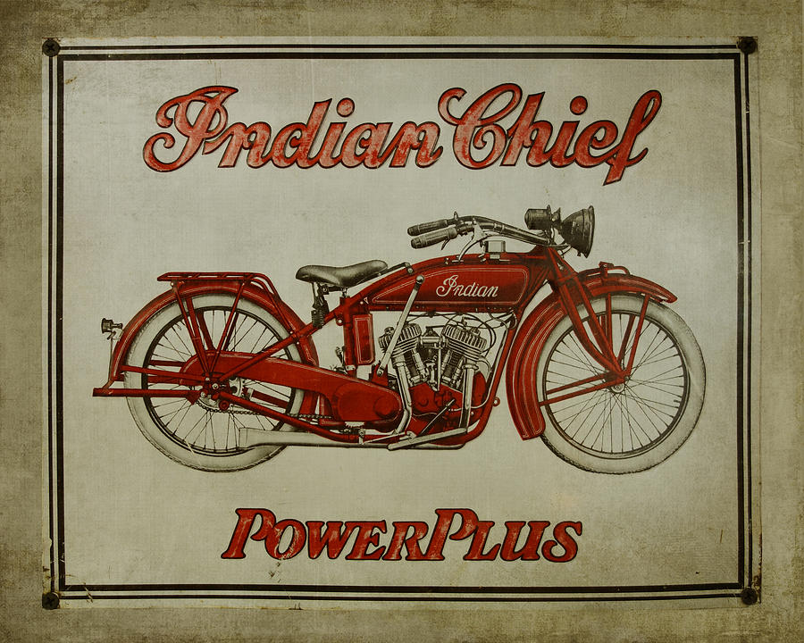 Vintage Sign Indian Chief Photograph by Ann Powell