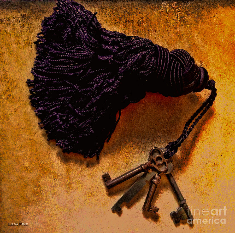 Vintage Skeleton Keys Tassled Gold Photograph by Lesa Fine