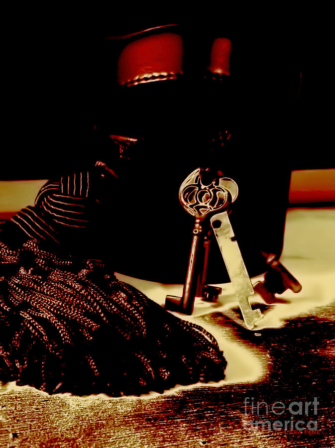 Vintage Skeleton Keys_Red Leather Box Photograph by Lesa Fine