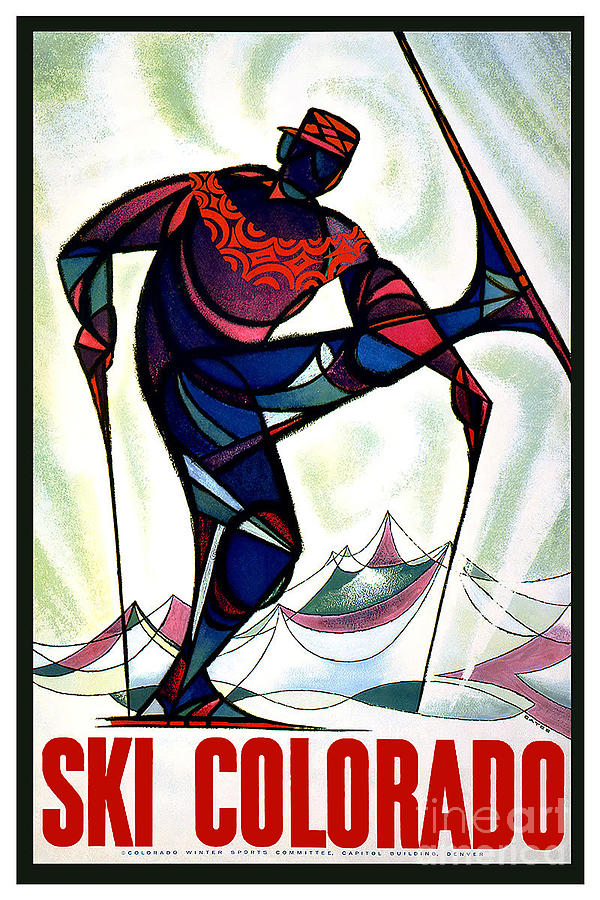 Denver Photograph - Vintage Ski Colorado Travel Poster by Jon Neidert