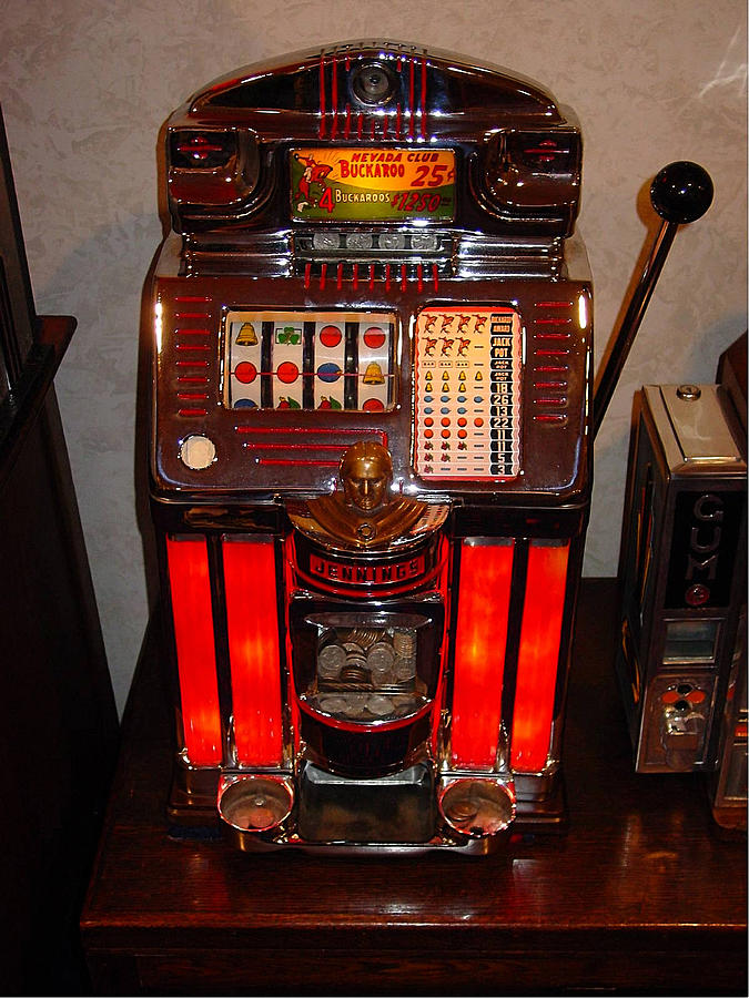 Vintage cowboy slot machine