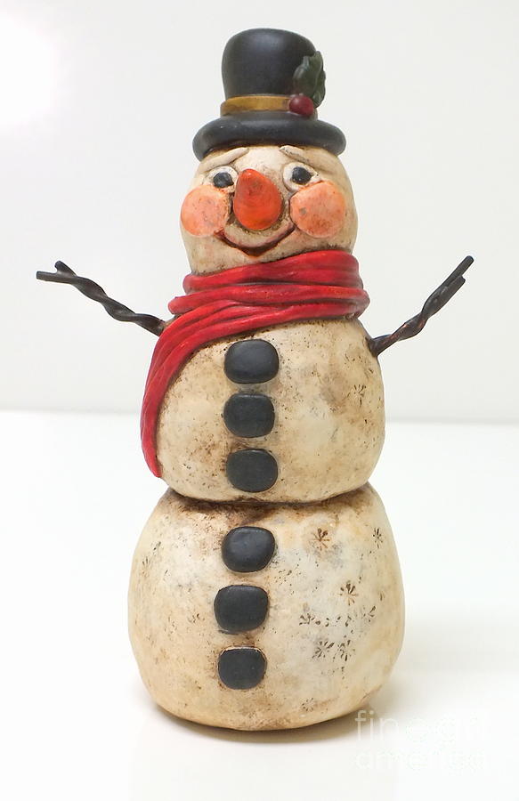 Vintage Snowman Sculpture by Melissa Bittinger