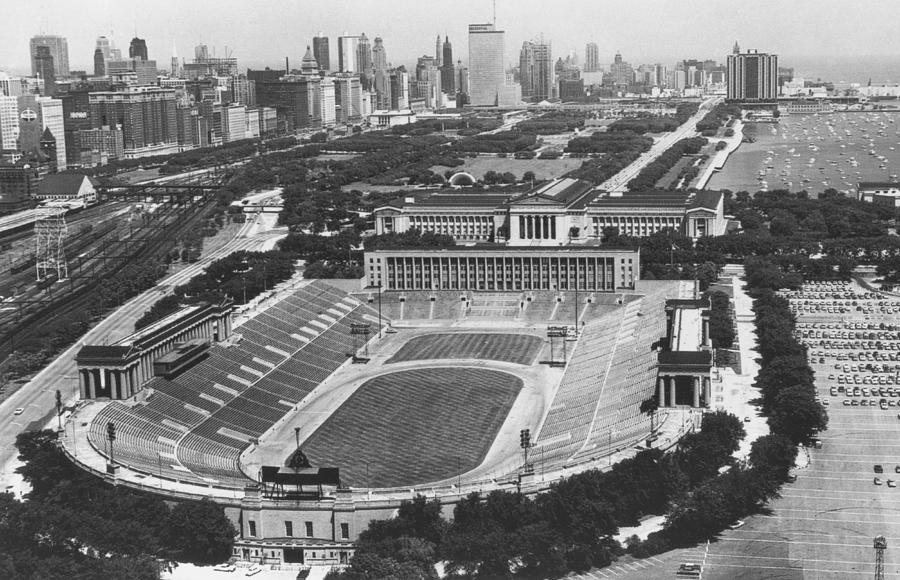 Vintage Soldier Field Chicago Bears Stadium Photograph by Horsch Gallery