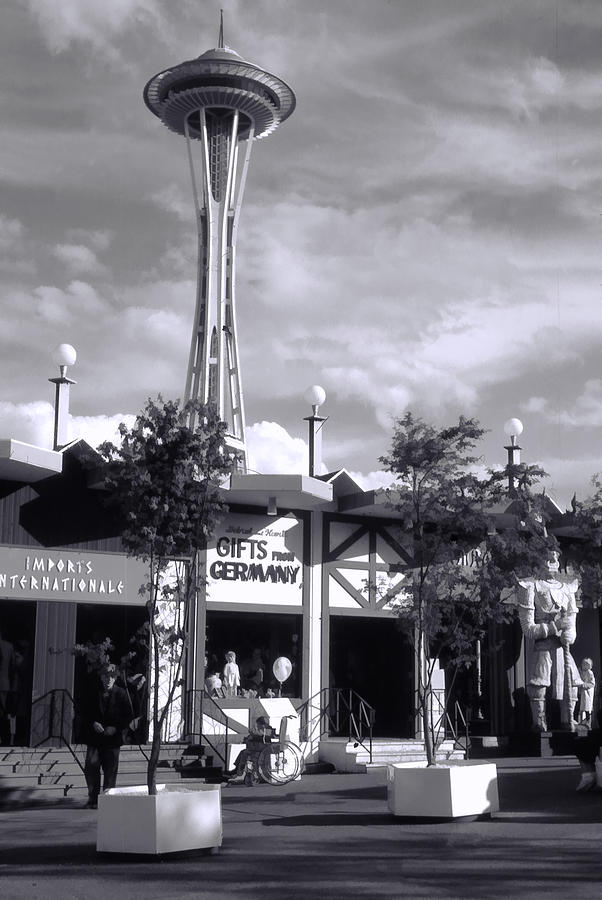 Vintage Space Needle in Black and White Photograph by Cathy Anderson