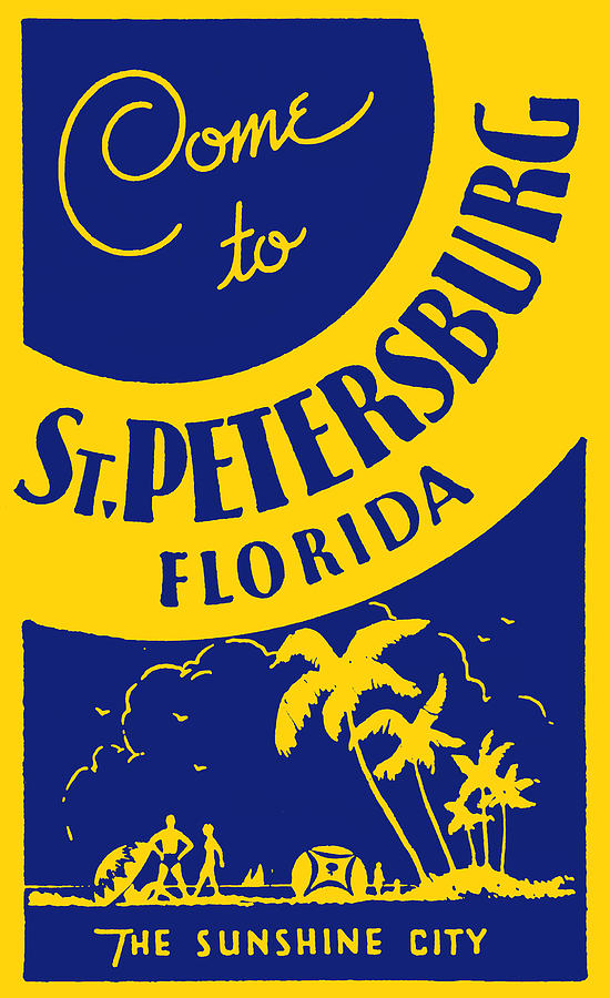 Vintage St. Petersburg Florida Poster Painting by Historic Image