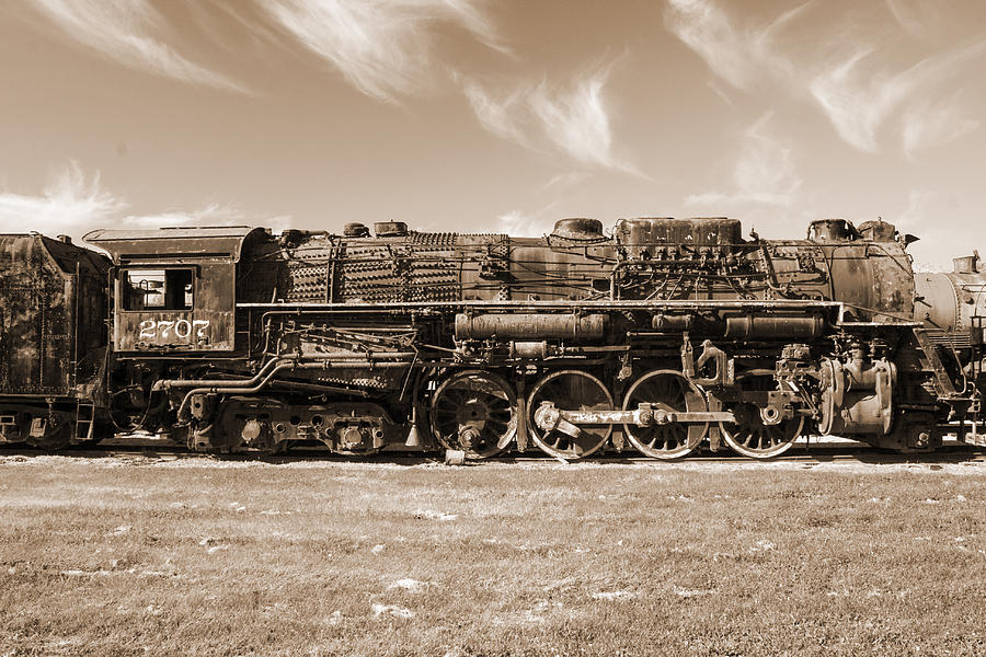 Train Photograph - Vintage Steam Locomotive by Robert Storost