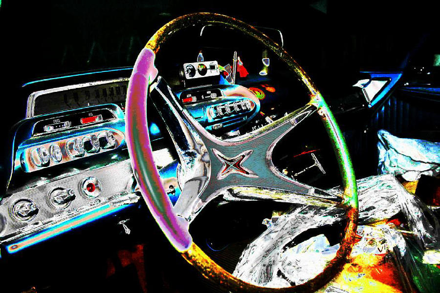 Vintage Photograph - Vintage Steering Wheel by Paul Szakacs