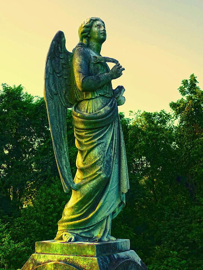 Vintage Stone Angel  Photograph by Denise Beverly