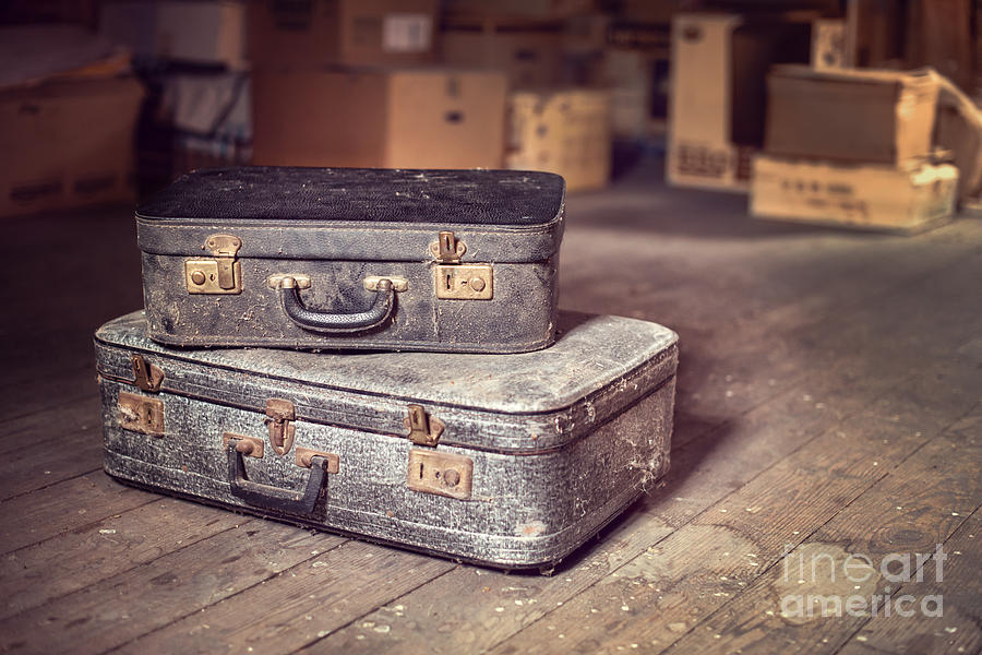 Vintage Photograph - Vintage suitcase by Delphimages Photo Creations