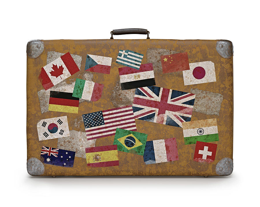Vintage Suitcase With Stickers Photograph by Ktsdesign