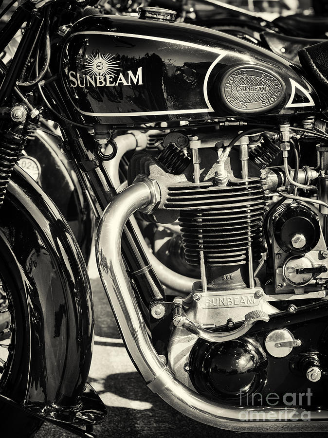 Motorcycle Photograph - Vintage Sunbeam Motorcycle by Tim Gainey