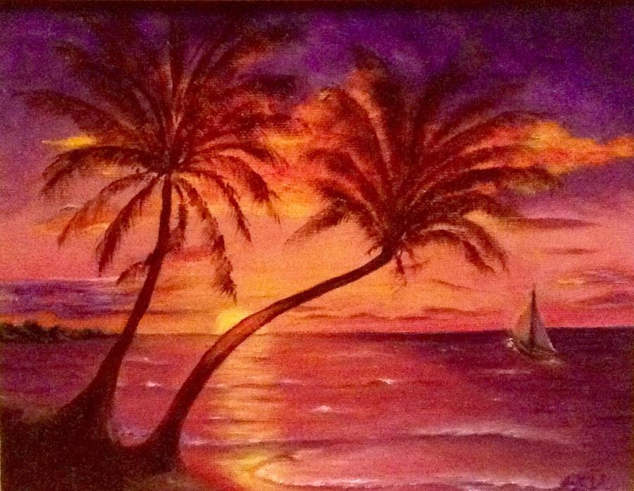 Vintage Sunset Sail  SOLD Painting by Susan Dehlinger