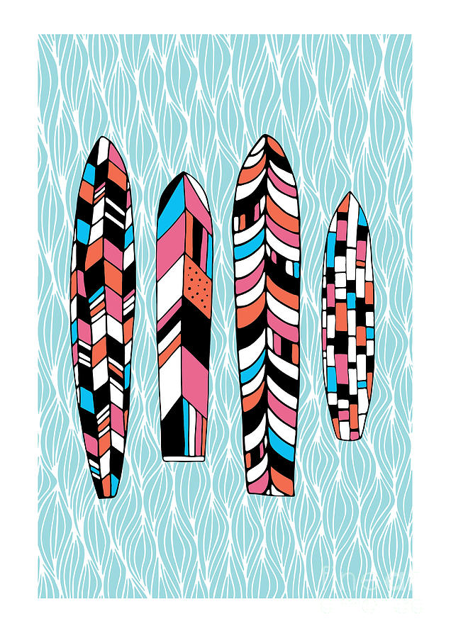 Cool Digital Art - Vintage Surfboards Part2 by MGL Meiklejohn Graphics Licensing