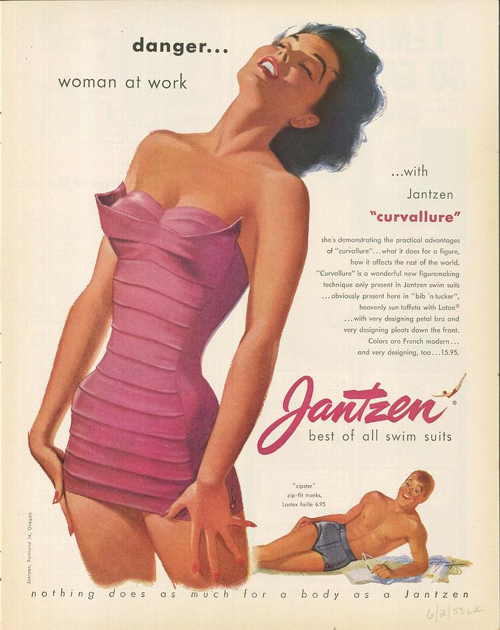 Vintage Swim Suit Advert Photograph by Georgia Clare
