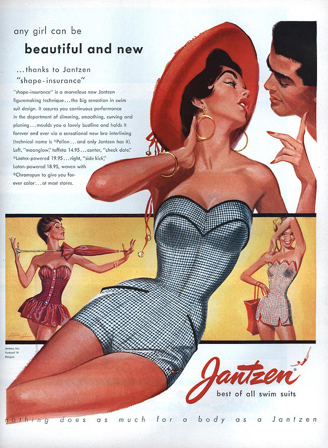 Vintage Cotton Swimsuit Advertisement Editorial Photo - Image of