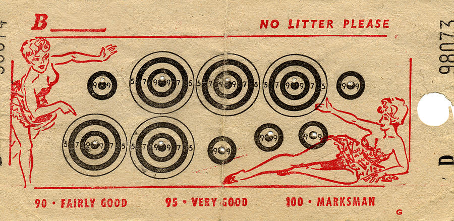 Vintage Digital Art - Vintage target card by Steve Ball