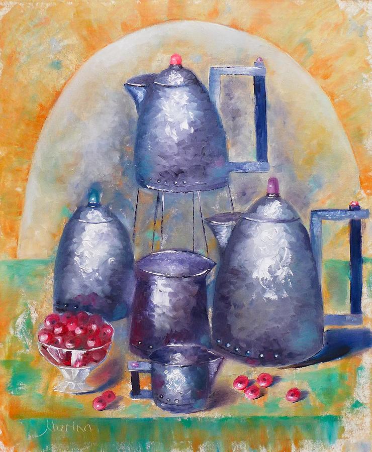 Ebony Painting - Vintage Tea by Marina Wirtz
