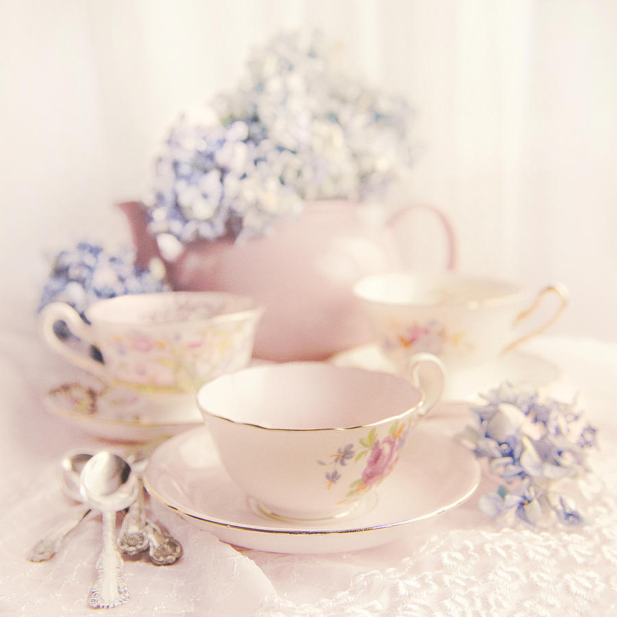 Vintage Teacups Photograph by Theresa Tahara
