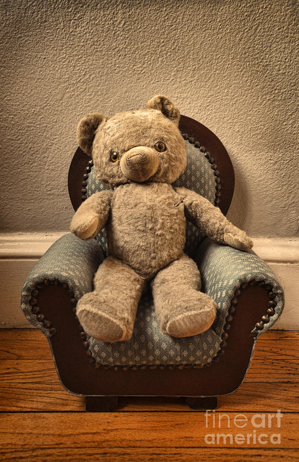 Vintage Teddy Bear in a Chair Photograph by Jill Battaglia